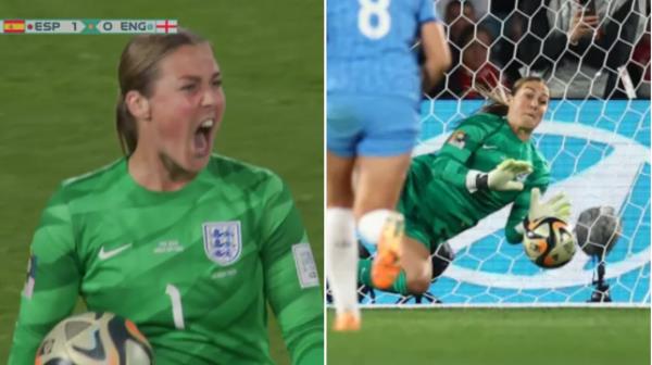 Mary Earps kept England in the co<em></em>ntest with a brilliant penalty save