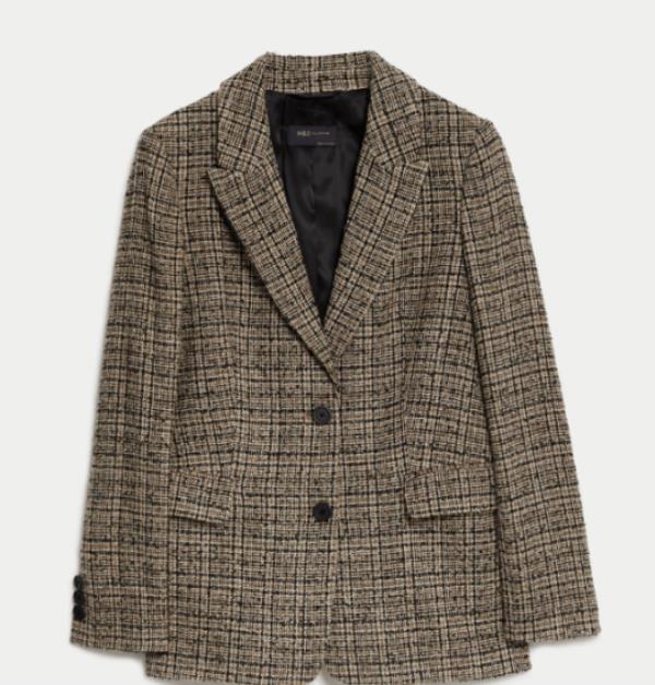 Tweed Relaxed Checked Blazer