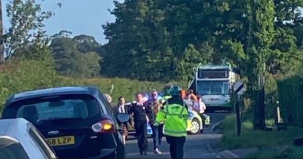 Two children in hospital after roof is ripped off school bus in crash sky news metrograb