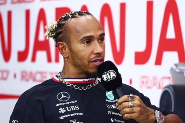 Lewis Hamilton of Great Britain and Mercedes attends the Drivers Press Co<em></em>nference during previews ahead of the F1 Grand Prix of Japan