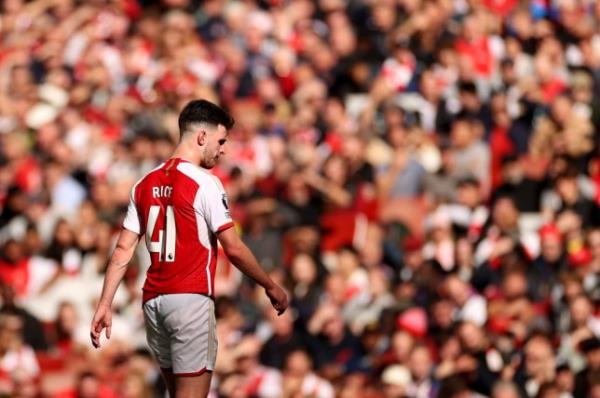 Declan Rice was taken off at half-time against Tottenham in Sunday's north Lo<em></em>ndon derby