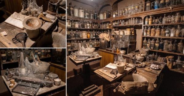 Inside of a Victorian chemist