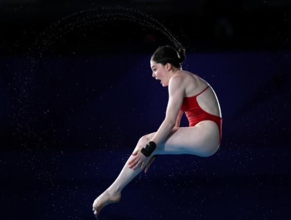 Andrea Spendolini-Sirieix heading for Commo<em></em>nwealth gold in the 10m platform final (Picture: Getty) 