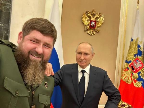 Ramzan Kadyrov, Vladimir Putin on 27 June 2023 in Kremlin, Russia