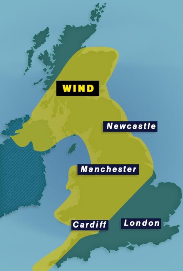 UK map which shows wher<em></em>e Storm Agnes is expected to hit this week