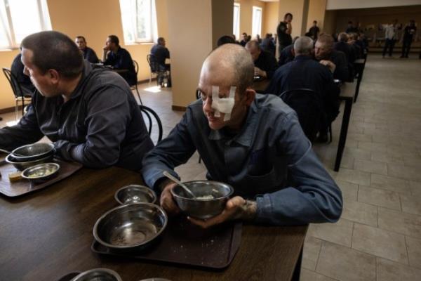 Storm-Z fighters are recruited from prisons like those pictured here, which include cons<em></em>cripts, mercenaries, Wagner militia (Picture: Getty Images)