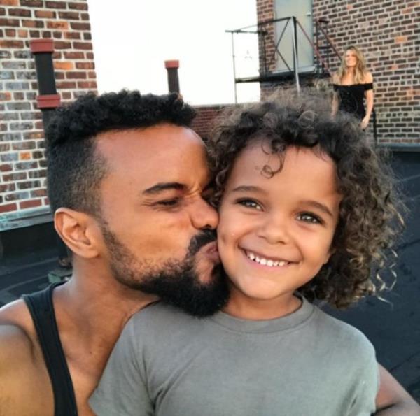 Eka Darville and son Mana